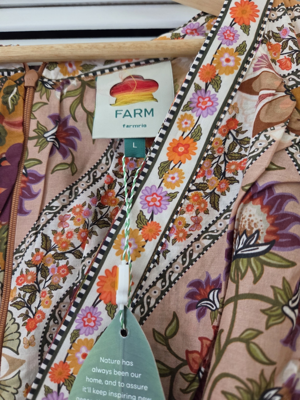 FARM Rio Floral Blouse in Teal, Yellow, Red - Picture 13 of 16